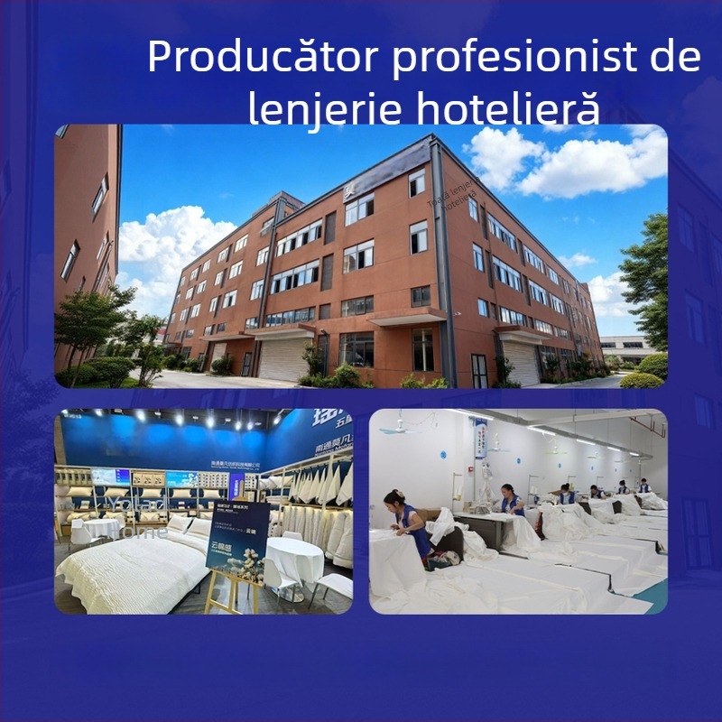 Set de lenjerie hotelier, din patru piese, din bumbac 100%, finisaj satin alb, personalizabil