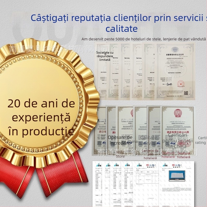 Set de lenjerie hotelier, din patru piese, din bumbac 100%, finisaj satin alb, personalizabil