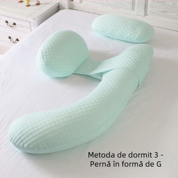 Pernă de sarcină personalizată cu suport pentru talie, pernă pentru dormit pe o parte în formă U, suport abdominal multifuncțional