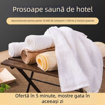 Prosoape de baie și de față pentru hotel, 100% bumbac, albe, antibacteriale, personalizabile cu logo