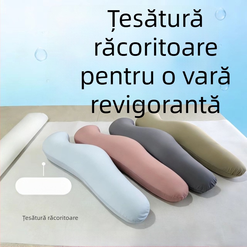 Pernă de maternitate în stil căluț de mare, pentru somn pe o parte, sprijin pentru talie și răcire, pernă pentru îmbrățișarea picioarelor