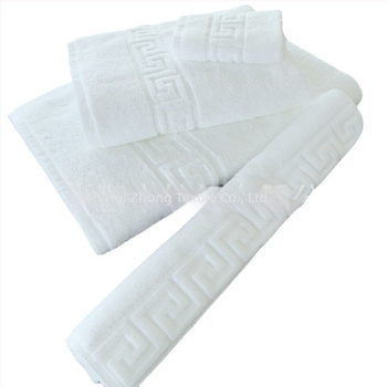 Set patru prosoape hotel jacquard, 100% bumbac, din patru piese: prosop de față, prosop de mâini, prosop de baie și covoraș de baie; moale, absorbant; personalizare logo.