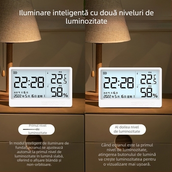 Ceas de alarmă minimalist silențios pentru studenți și copii, cu LED nocturn – ceas digital pentru dormitor