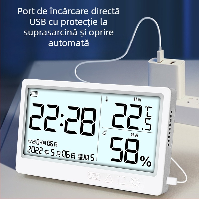 Ceas de alarmă minimalist silențios pentru studenți și copii, cu LED nocturn – ceas digital pentru dormitor