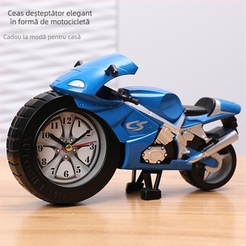 Ceas deșteptător în formă de motocicletă pentru copii, ceas de noptieră modern pentru dormitor, decor