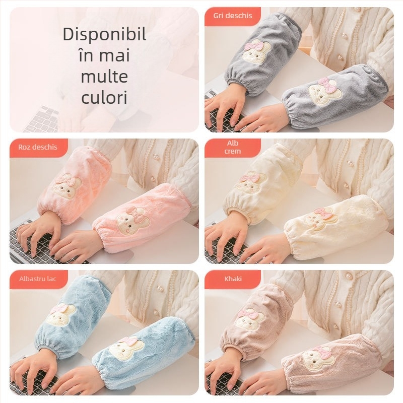 Protecții pentru mâneci de iarnă pentru femei – lungi, rezistente la murdărire, poliester, cu model desen animat, mărime universală, 5 culori