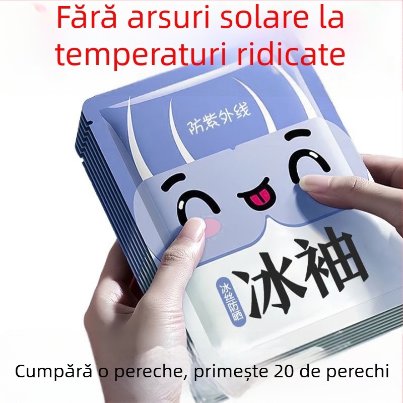 Manșete Ice Silk cu protecție UV, vară, unisex, pentru condus și ciclism în aer liber