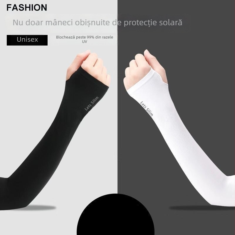 Manșete Ice Silk cu protecție UV, vară, unisex, pentru condus și ciclism în aer liber