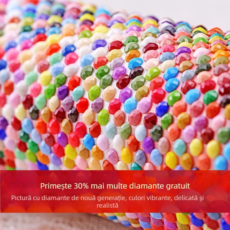 Kit de pictură cu diamante 5D: vază cu trandafiri pentru living și dormitor, broderie încrucișat, dimensiune mică