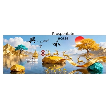 Broderie cu cruci pe țesătură de bumbac importată, stil chinezesc festiv, tablou decorativ pentru sufragerie