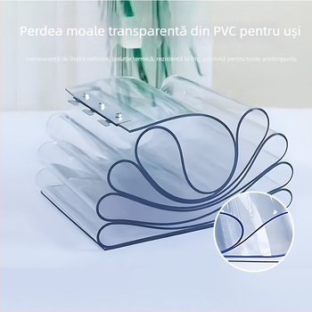 Draperie transparentă pentru ușă din PVC, personalizată, pentru toate anotimpurile — rezistentă la vânt și separator pentru aer condiționat, pentru uz casnic și comercial