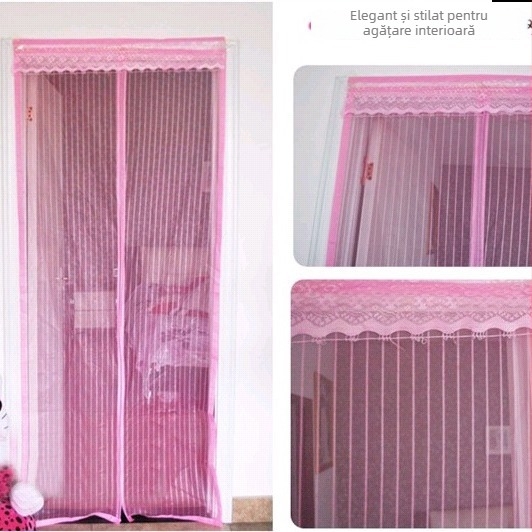 Cortină magnetică pentru ușă, protecție împotriva țânțarilor, plasă de ușă pentru interior, închidere magnetică