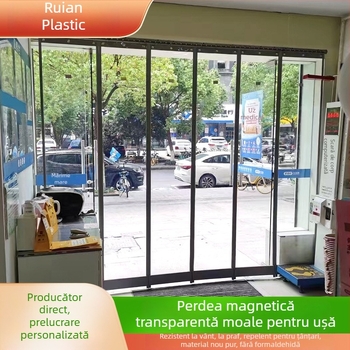 Perdea magnetică de ușă, PVC transparent, perdea despărțitoare, protecție împotriva țânțarilor și vântului, pentru uz casnic și comercial