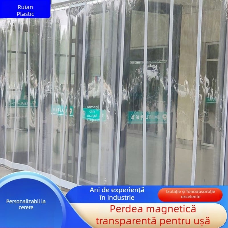 Perdea magnetică de ușă, PVC transparent, perdea despărțitoare, protecție împotriva țânțarilor și vântului, pentru uz casnic și comercial