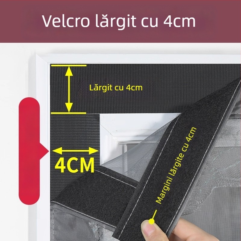 Cortină de plasă magnetică pentru ușă, cu bandă magnetică completă, pentru uz casnic, fără găurire, pentru vară