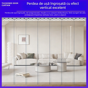 Cortină transparentă pentru ușă din PVC, rezistentă la vânt și izolantă termică, pentru toate anotimpurile, protecție împotriva prafului, perdea despărțitoare pentru casă și spații comerciale
