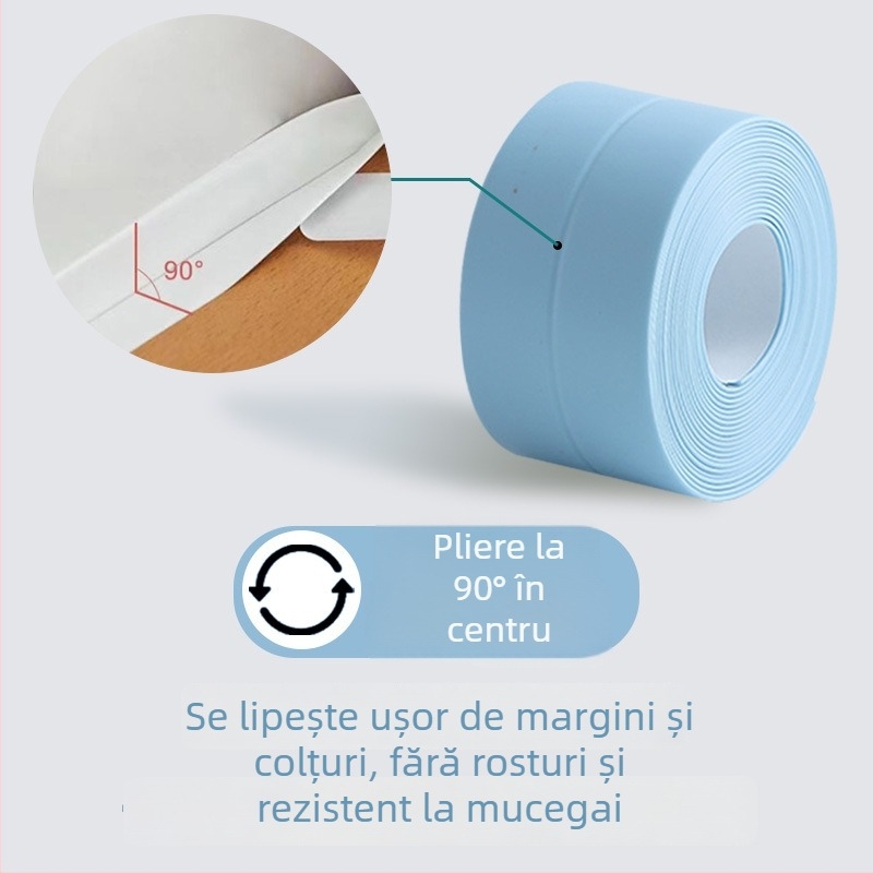 Autocolant autoadeziv de perete pentru bucătărie, cu bandă de cusătură, impermeabil și anti-mucegai, decor pentru baie
