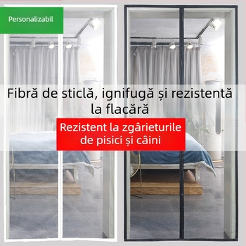 Draperie de ușă anti-țânțari cu plasă, închidere magnetică și Velcro, pentru uz casnic