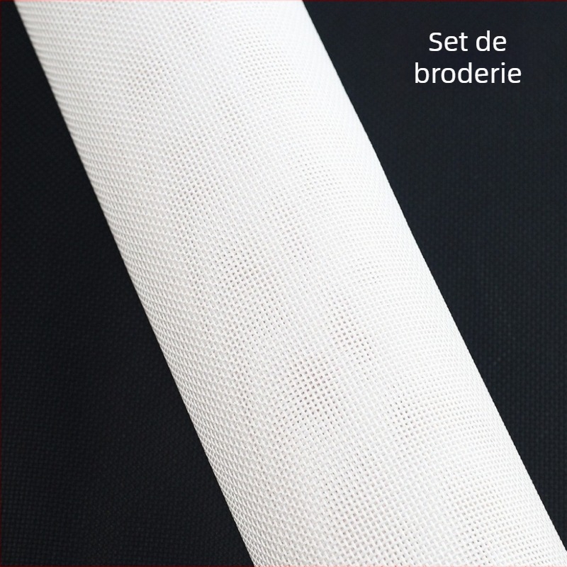 Țesătură pentru broderie cu cruce (14 ct) din bumbac ecologic, model picături de ploaie, peisaj, stil nordic, set de broderie
