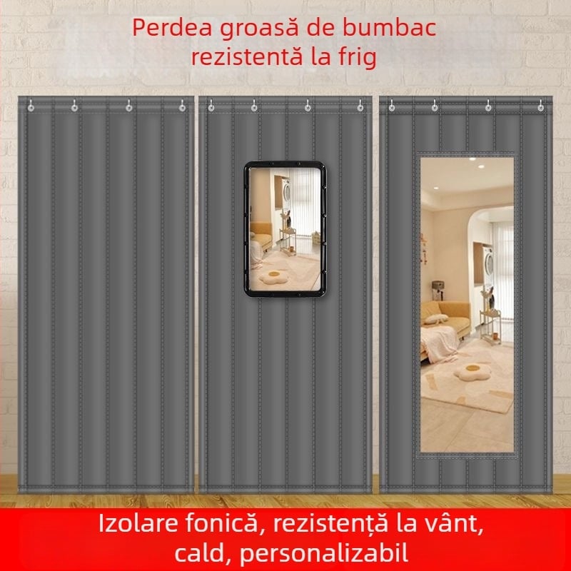 Cortină de ușă căptușită din bumbac, rezistentă la umezeală și izolantă, potrivită pentru garaj, depozitare frigorifică și depozit.