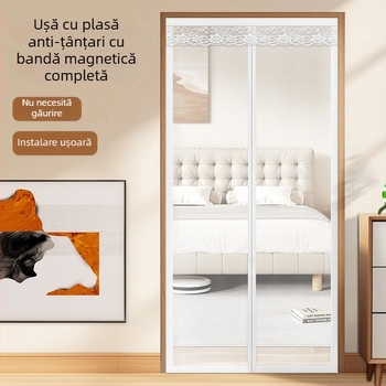 Perdea din material pentru ușă, plasă împotriva insectelor și mat de masă pentru uz casnic – stil modern minimalist, potrivit pentru living, dormitor și baie.