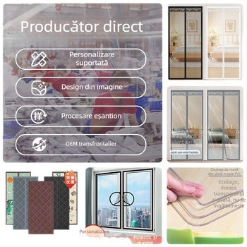 Perdea din material pentru ușă, plasă împotriva insectelor și mat de masă pentru uz casnic – stil modern minimalist, potrivit pentru living, dormitor și baie.