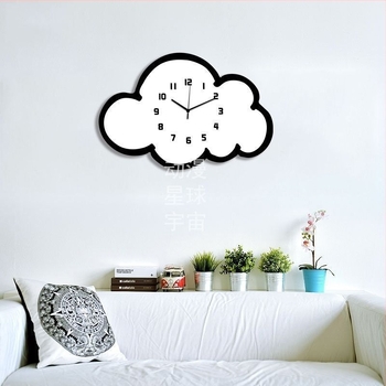 Ceas de perete cu soare și nori, în stil desen animat, decor pentru living și camera copiilor, funcționare silențioasă, ceas drăguț cu pictură atârnată
