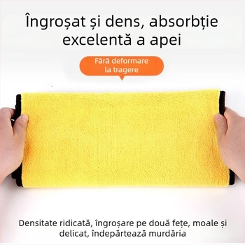 Prosop dublu față pentru spălarea mașinii, din fleece coral, gros și absorbant, personalizabil cu imprimare de logo