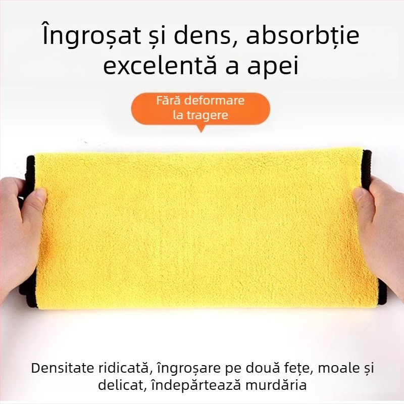 Prosop dublu față pentru spălarea mașinii, din fleece coral, gros și absorbant, personalizabil cu imprimare de logo