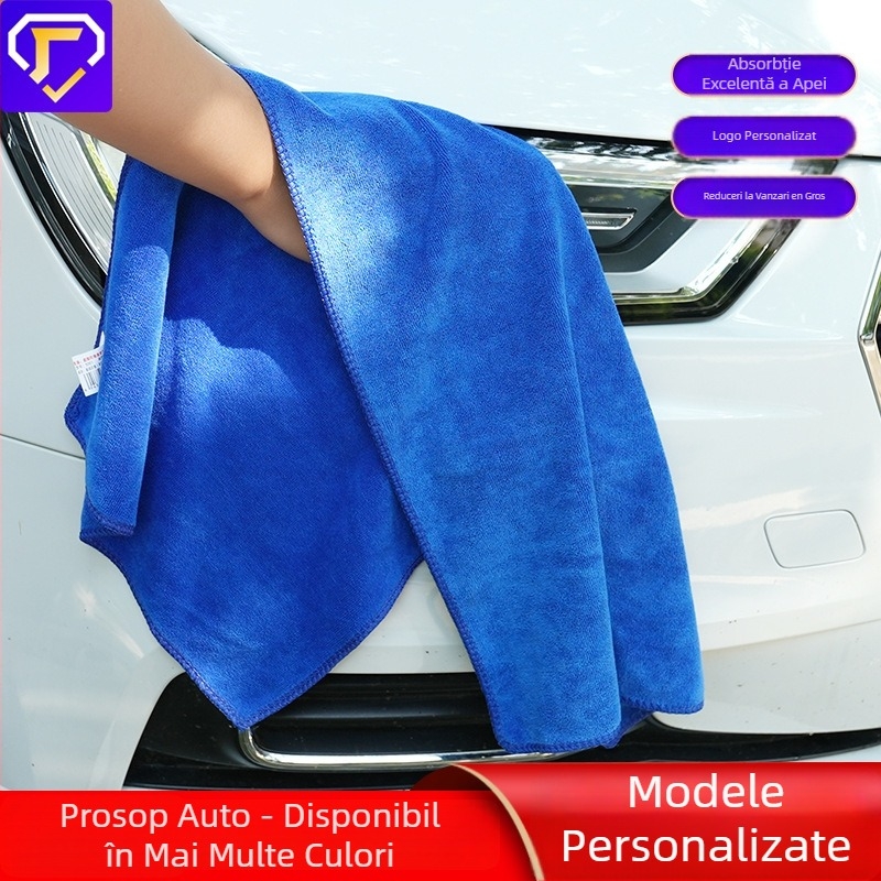 Prosop de curățare pentru mașină din microfibră ultrafină, îngroșat, foarte absorbant, două fețe, logo personalizat, dimensiune mare