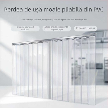 Cortină transparentă din PVC, pliabilă, pentru magazine și supermarketuri, barieră împotriva vântului și prafului, pentru toate anotimpurile, pentru depozite și uz casnic