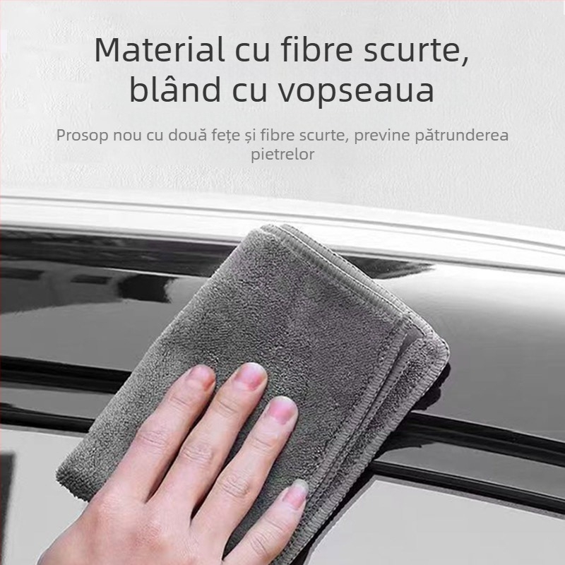 Prosop de curățare auto din velur cu două fețe, gros, personalizabil, cu absorbție mare pentru interior