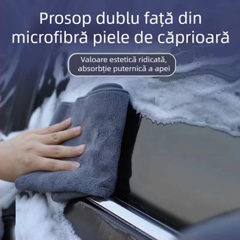 Cârpa auto din velur sintetic, cu două fețe, foarte absorbantă
