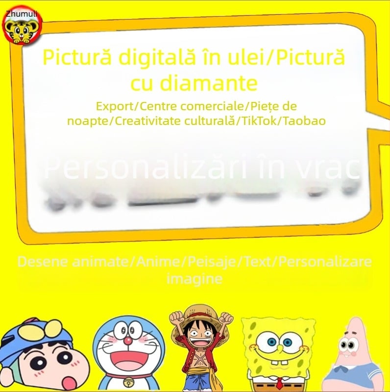 Kit DIY pentru pictură cu pietre diamant cu ghid de amestecare a culorilor și asistență la desen, ramă din lemn masiv