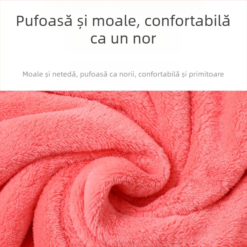 Set trei prosoape din coral fleece, față și baie, în cutie cadou cu logo brodat