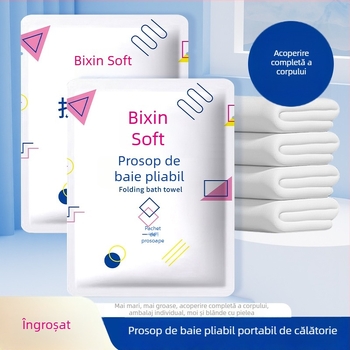 Prosop de baie de unică folosință, ambalat individual, din bumbac comprimat, mărime mare, pentru călătorii și hoteluri, uscare rapidă, pentru baie și plajă