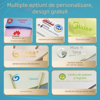 Set de prosoape de baie din bumbac 100% într-o cutie cadou, trei piese, personalizabil