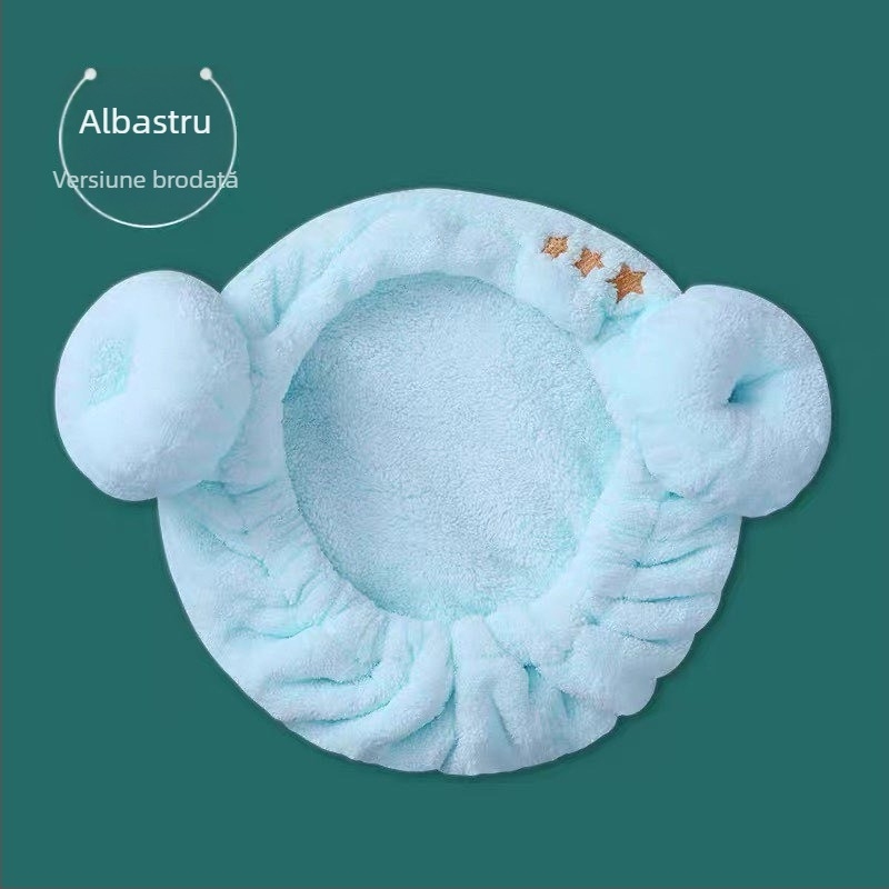 Pălărie de uscare a părului bebelușilor, turbant absorbant pentru copii, prosop uscat rapid din fleece coral, broderie personalizată