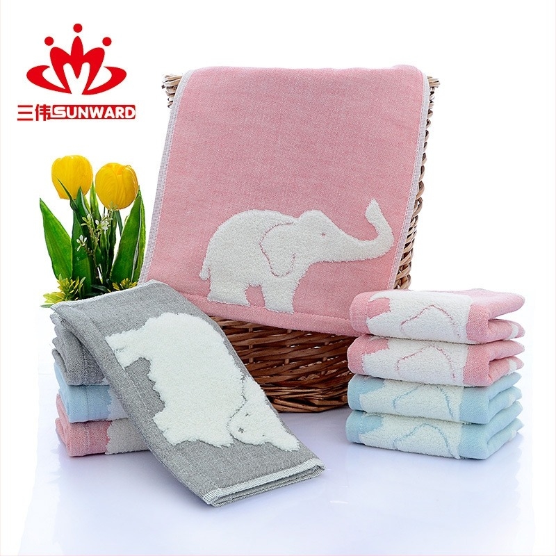Prosop de bebeluș din bumbac cu jacquard, prosop de față pentru copii, 32S, 50–80 g, cu logo, disponibil în mai multe culori