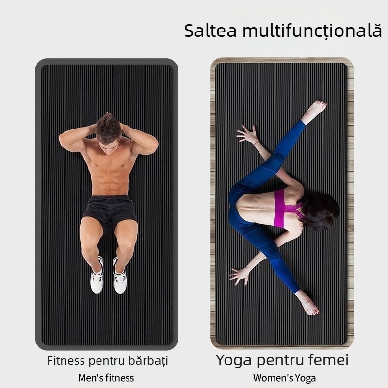 Saltea de yoga neagră 183×61 cm, grosime 10 mm, 1 bucată