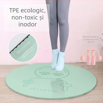 Covoraș de yoga rotund din TPE, grosime sporită pentru absorbția șocurilor, antiaderent, pentru fitness și meditație, 60×60 cm