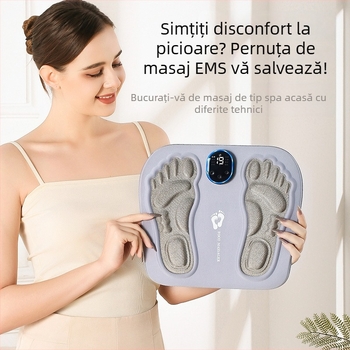 Pad EMS pentru picioare, masaj pulsatoriu pentru puncte de acupunctură și meridiane, reîncărcabil, cu telecomandă