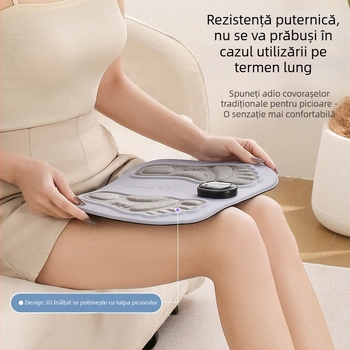 Pad EMS pentru picioare, masaj pulsatoriu pentru puncte de acupunctură și meridiane, reîncărcabil, cu telecomandă