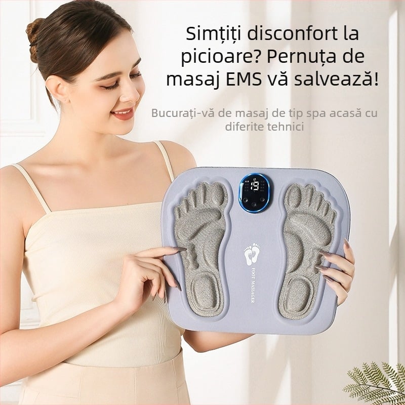 Pad EMS pentru picioare, masaj pulsatoriu pentru puncte de acupunctură și meridiane, reîncărcabil, cu telecomandă