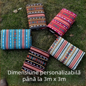 Covoraș impermeabil de exterior, în stil etnic, pentru gazon, picnic și camping