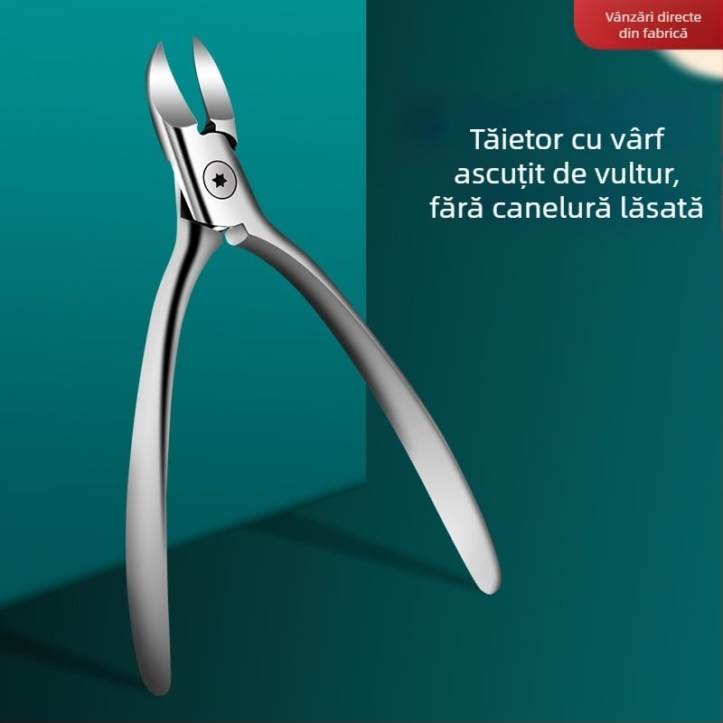 Instrument din oțel inoxidabil pentru îngrijirea unghiilor, vârf oblic, pentru eliminarea pielii moarte și a calusurilor