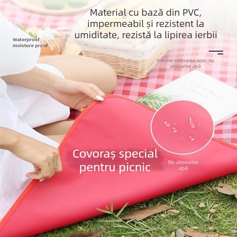 Covoraș de picnic, impermeabil, ușor de transportat, pentru iarbă sau plajă, din material Oxford