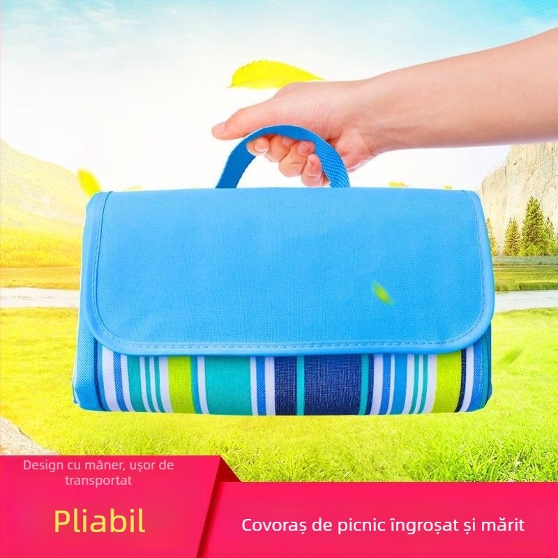 Covoraș de picnic, impermeabil, ușor de transportat, pentru iarbă sau plajă, din material Oxford