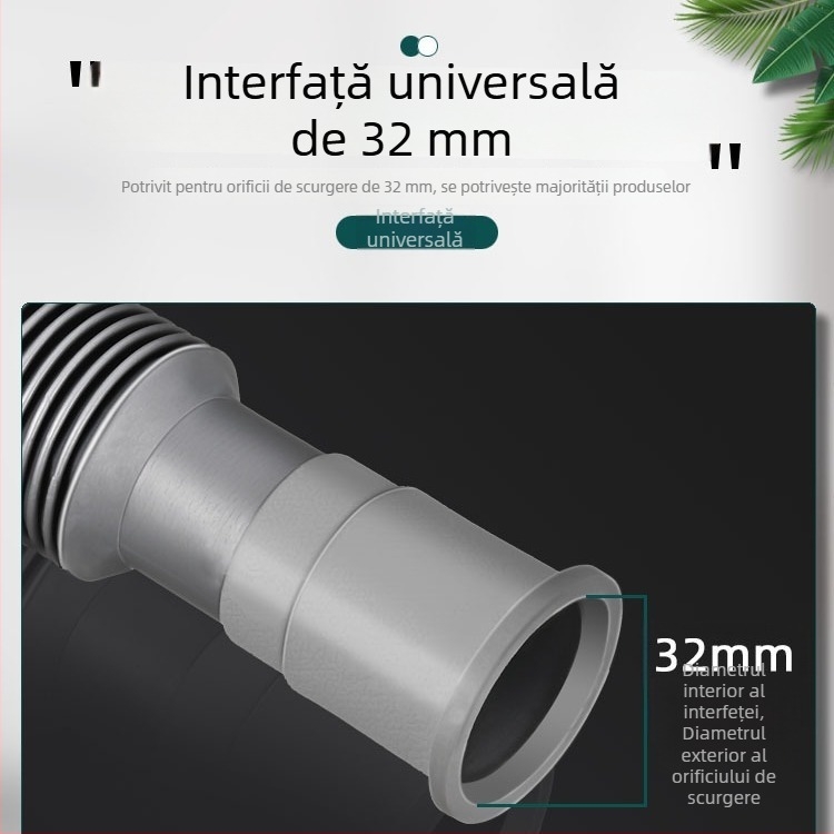 Conduct de scurgere extensibil în formă de S pentru chiuvetă – anti miros, retractabil, ABS