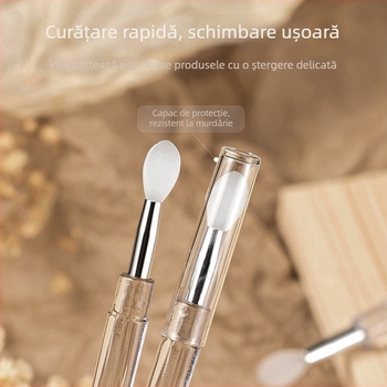 Baghetă de silicon pentru unghii – aplicare pudră pigment și pudră Aurora, unealtă multifuncțională, reutilizabilă